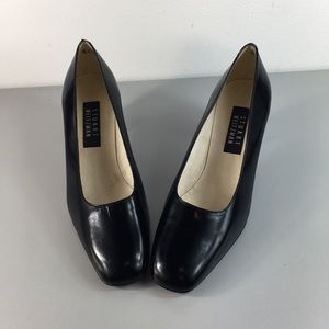 NWT Stuart Weitzman Black Leather Pumps 8.5 M